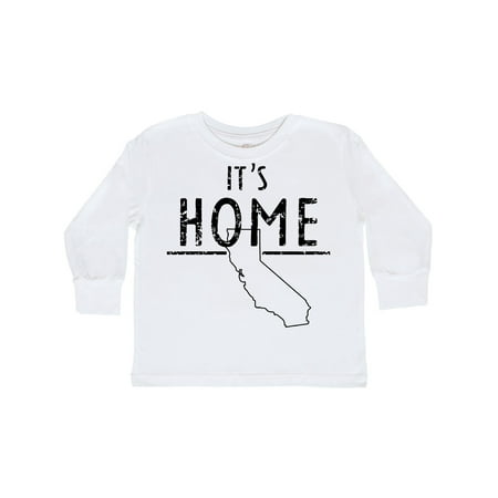 

Inktastic It s Home-State of California Outline DIstressed Text Gift Toddler Boy or Toddler Girl Long Sleeve T-Shirt