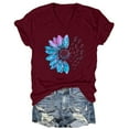 thumbnail image 4 of T Shirts For Women Womens Tops Graphic Shirts Sunflower Pattern Print Crew Neck Short Sleeve Tees Loose Tshirts Cute Casual Teacher Outfits, 4 of 5