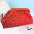 thumbnail image 7 of Moontgen Women Knitted Clutch Purse Small Stripe Purse Woven Bag for Female (Red Pink), 7 of 7