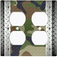 thumbnail image 2 of Metal Light Switch Plate Outlet Cover (Multi Camo 2 - Double Duplex), 2 of 2