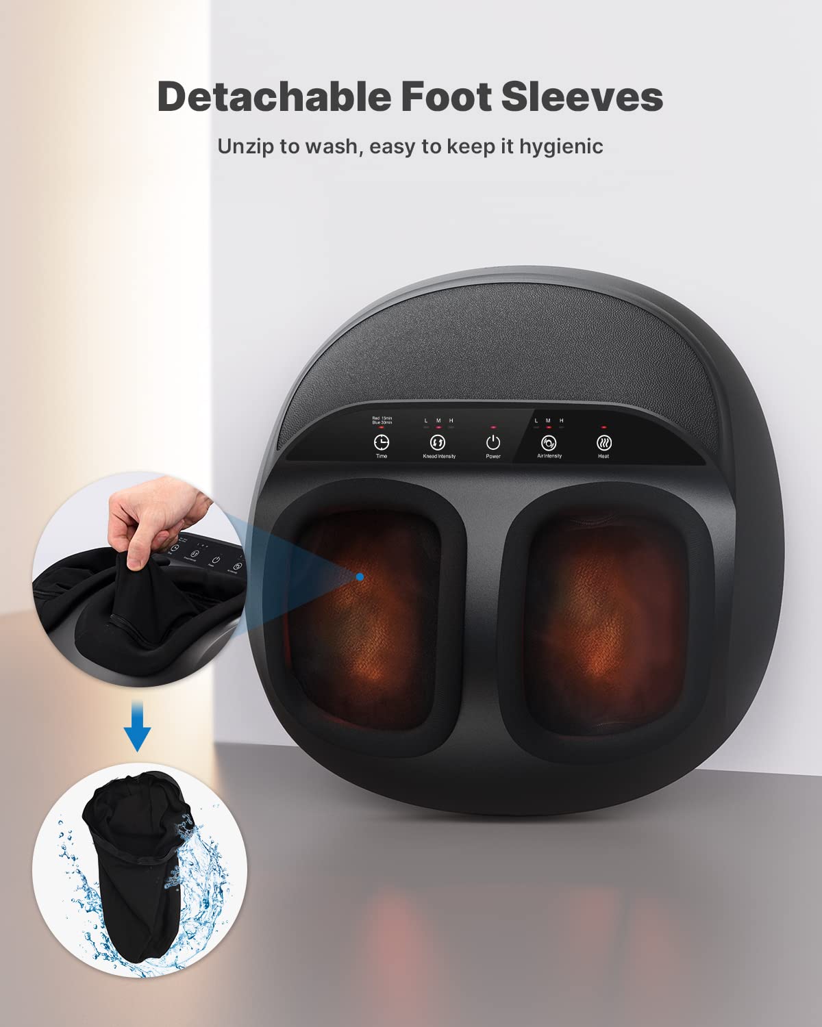 RENPHO Shiatsu Foot Massager Machine with Heat, Deep Kneading Therapy Improve Foot Wellness- Black - image 3 of 9