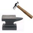 thumbnail image 1 of Bloque de banco de yunque de cuerno de hierro, Base de cuerno único de hierro pequeño, herramienta de herrero, martillo de estampado de Metal para fabricación de joyas, 1 of 1