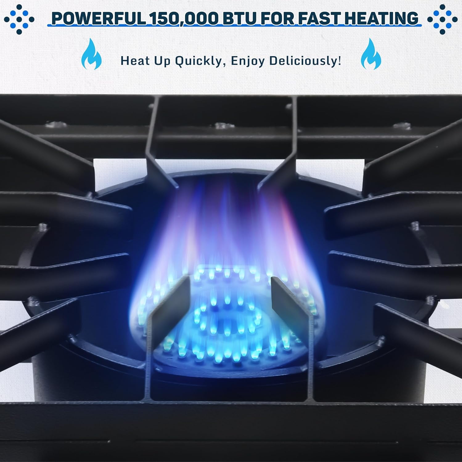 SONRET - Double Burner Propane Gas Stove - with Detachable Legs and Side & Bottom Shelf