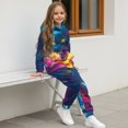 thumbnail image 5 of Uorisanigo Boys Girls Sweatsuit Set - 2 Piece Hooded Lightning Wolf Pullover Oversized Hoodie Sweatshirt + Cargo Jogger Pants Kids Youth Activewear Set Fall Winter Outfits, 5 of 7