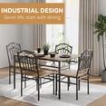 thumbnail image 2 of 5-Piece Retro Industrial Dining Table Set with 1 Table & 4 Chairs, Space-Saving Wood Dining Table Set for 4, Kitchen Table Chairs Set of 4, Breakfast Nook,Small Space - Rustic Brown, 2 of 9