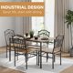 thumbnail image 2 of Yeshouse Juego de 4 Mesas de Comedor, Mesa y Sillas de Comedor Industrial Retro, Juego de Sillas de Mesa de Madera para Espacios Pequeños, Desayunador, 1 Mesa + 4 Sillas (Marrón Rústico), 2 of 7