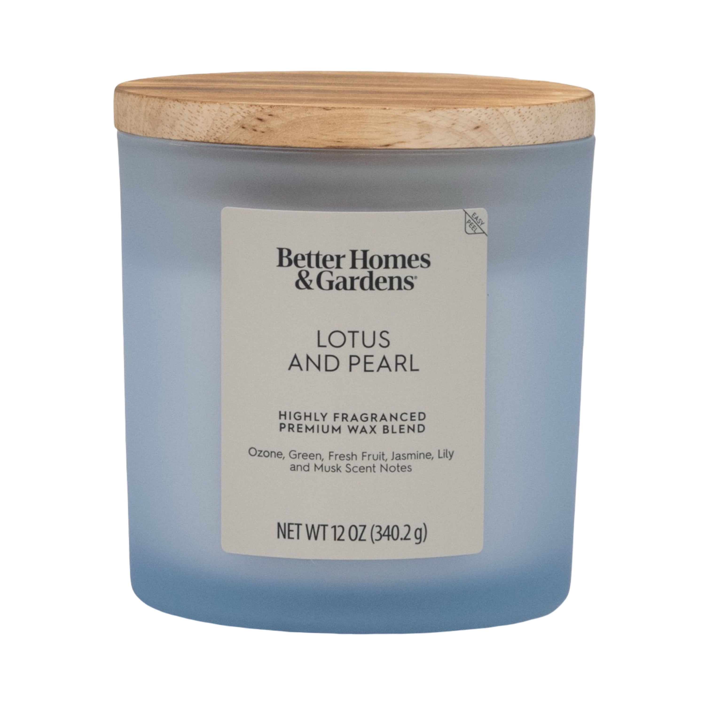 Better Homes & Gardens Lotus and Pearl Scented 2-Wick Frosted Jar Candle, 12 oz