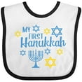 thumbnail image 3 of Inktastic My 1st Hanukkah with Menorah and Stars of David Boys or Girls Baby Bib, 3 of 4