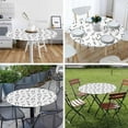 thumbnail image 5 of Music Note Round Table Cloth Cover Melody Singing Song Clef Tunes Black and White Notes Tablecloth for Indoor Outdoor Picnic Party Fit for 40"-44" Round Tables, 5 of 6