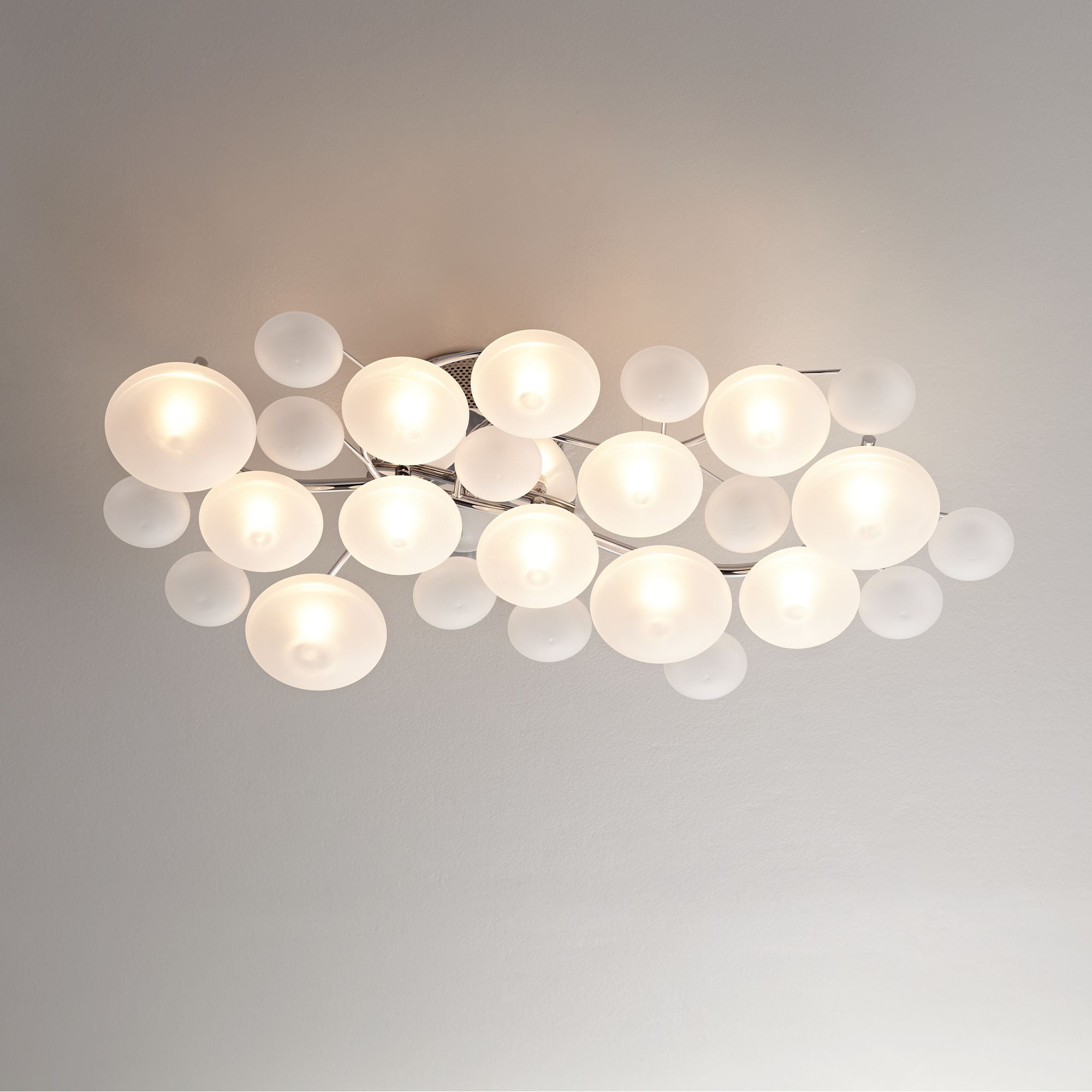 Possini Euro Design Modern Lilypad Ceiling Light Semi Flush Mount Fixture Chrome 30 Wide Kitchen Bedroom Possini Euro Design Modern Lilypad Ceiling Light Semi Flush Mount Fixture Chrome 30 Wide Kitchen Bedroom