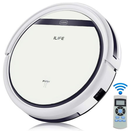 ILIFE V5 Robotic Vacuum Cleaner, Robot Vacuum and Mop with self-chorging, Automatic Remote Control, Powerful Suction, Best Robot Vacuum for Pet Hair, Hard Floor and Low Pile (Best Robotic Vacuum For Pet Hair Reviews)