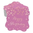 thumbnail image 1 of Inkdotpot Hang Tags Happy Birthday Favor Bracket Shape Gift Tags Real Rose Gold Foil Bonbonniere Tag Pack Of 50, 1 of 7