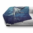 thumbnail image 3 of Shark Soft Flannel Fleece Throw Blanket, Digital Psychedelic Mammal Droplets Scary Atlantic Beast Abstract Artwork, Cozy Plush for Indoor and Outdoor Use, 50" x 60", Blue Grey, by Ambesonne, 3 of 6