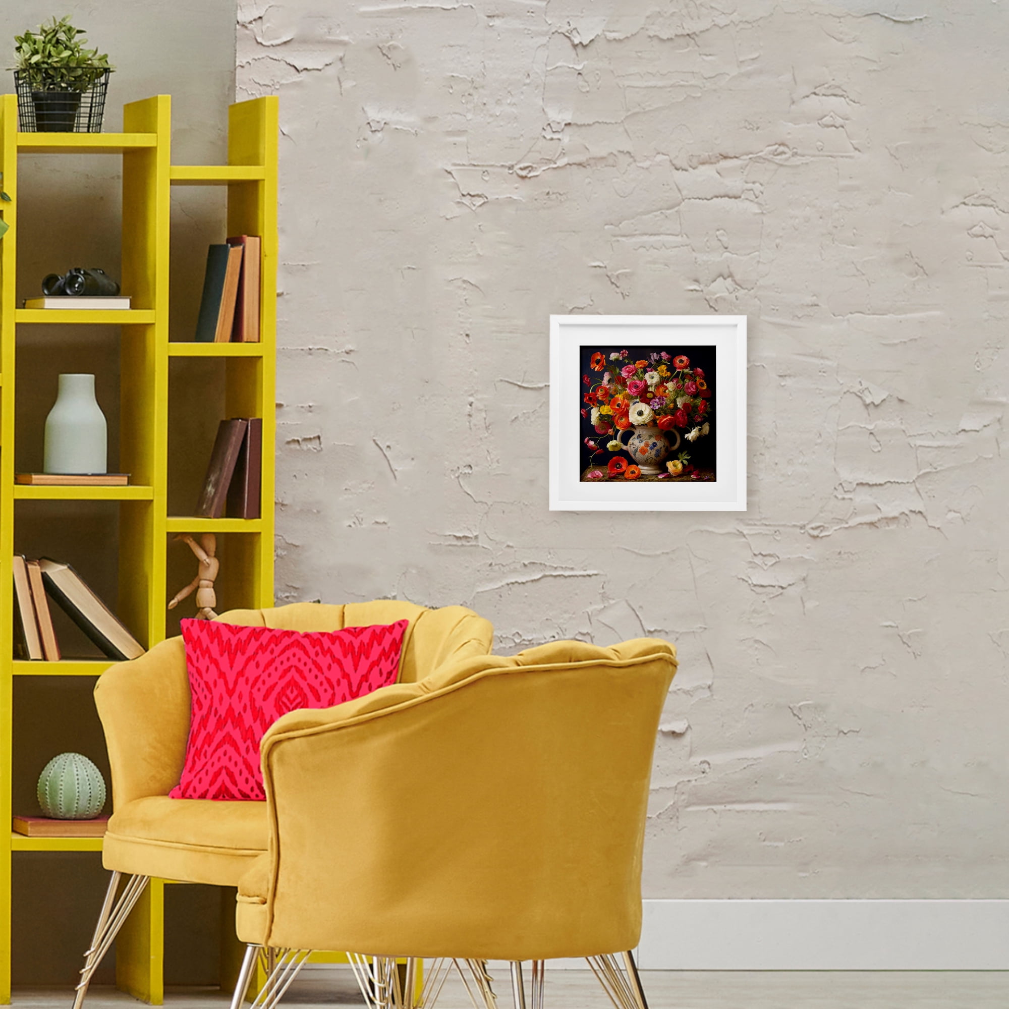 Stupell Industries Harmonious Bouquet Composition White Framed Print Under Glass, design by Lazar Studio