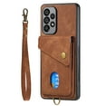 thumbnail image 5 of Nalacover for Samsung A32 5G, Slim Case Wallet with Credit Card Holder, Back Flip Premium Leather Magnetic Clasp Kickstand Wirst Hand Strap Shockproof Cover for Samsung Galaxy A32 5G, Brown, 5 of 7