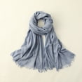 thumbnail image 2 of Women Summer Scarfs Lightweight Large Long Gauze Shawl Linen Beach Wrap Plain 75”×43”, 2 of 5