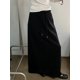 thumbnail image 3 of Falda de cintura alta, adelgazante, versátil, de doble cara, con cordón en la cintura, de BenCai, de trece filas, informal, para mujer 88282J, 3 of 5