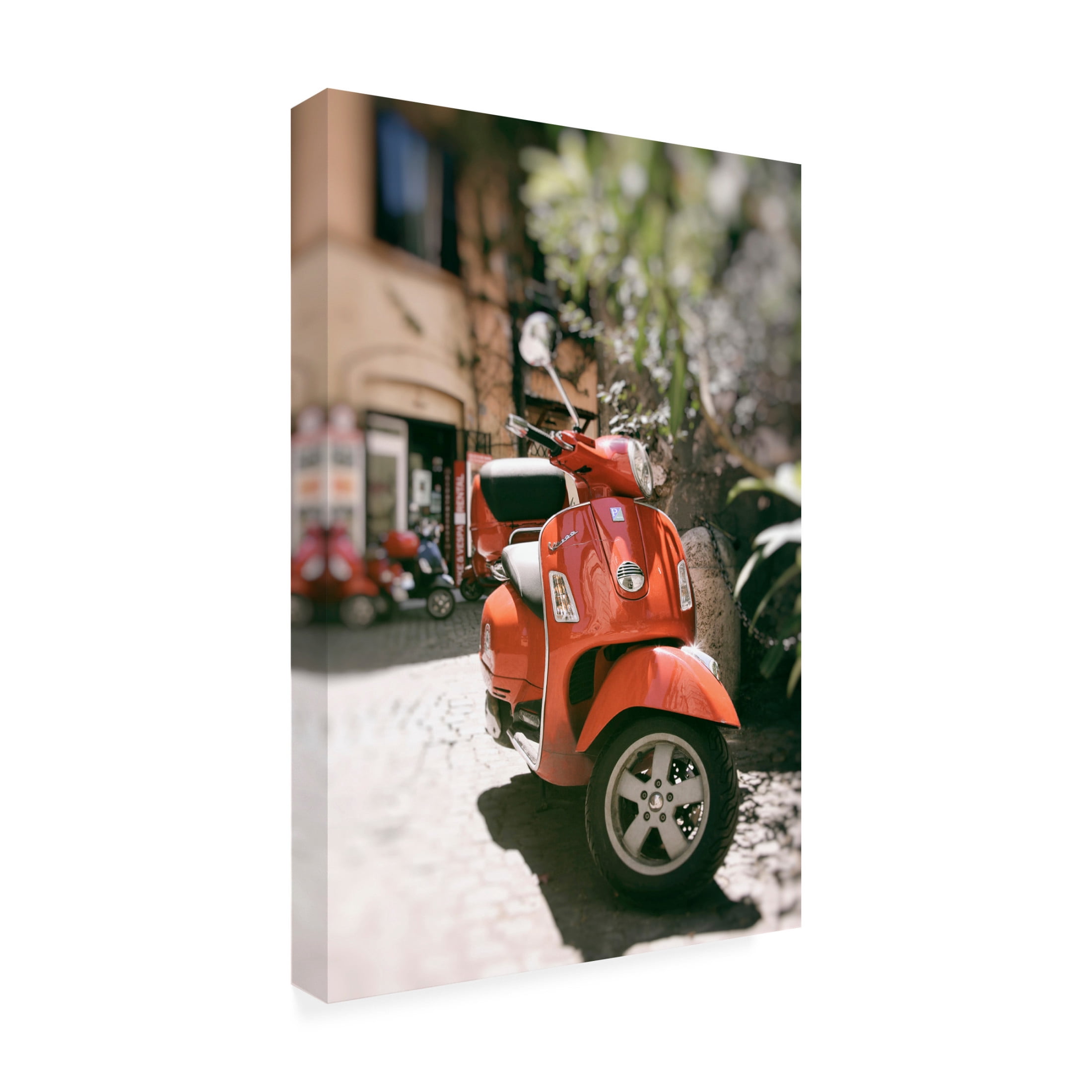Canvas Wall Art - Carina Okula 'When in Rome Ride A Vespa' Wall Art for Living Room, Bedroom, or Office Décor by Trademark Fine Art - 30 x 47 Inches