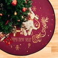 thumbnail image 4 of Coolnut Merry Christmas Red Christmas Tree Mats Waterproof Tree Skirt, Deer New Year Winter Xmas Tree Stand Tray Mat Floor Protector Pad for Holiday Party Decoration, 28.3", 4 of 6