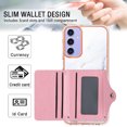 thumbnail image 5 of Slim Wallet for Samsung Galaxy A05s Case with Card Holder, Marble Pattern Back Flip Case PU Leather Kickstand Card Slots Magnetic Clasp Shockproof Anti-fall for A05s, Lightpurple, 5 of 6