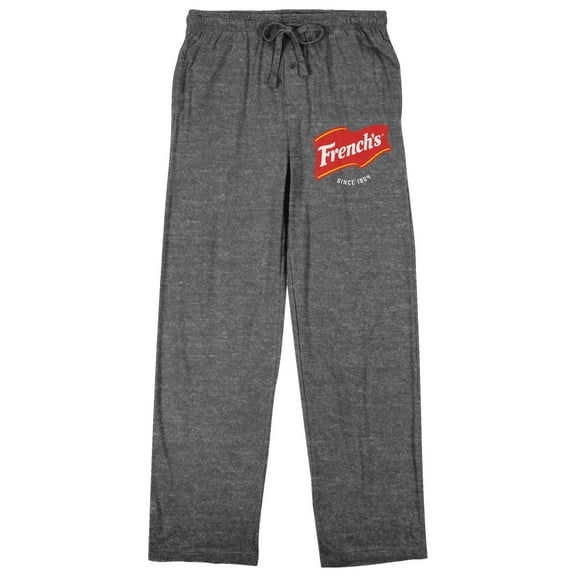 French's Logo Adult Gray Heather Sleep Pajama Pants-Medium