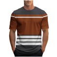 thumbnail image 2 of Kalauyu Men's Color Block Short Sleeve Crewneck T Shirts Casual Summer Striped Tee Shirt Streetwear Trendy Tops, 2 of 5