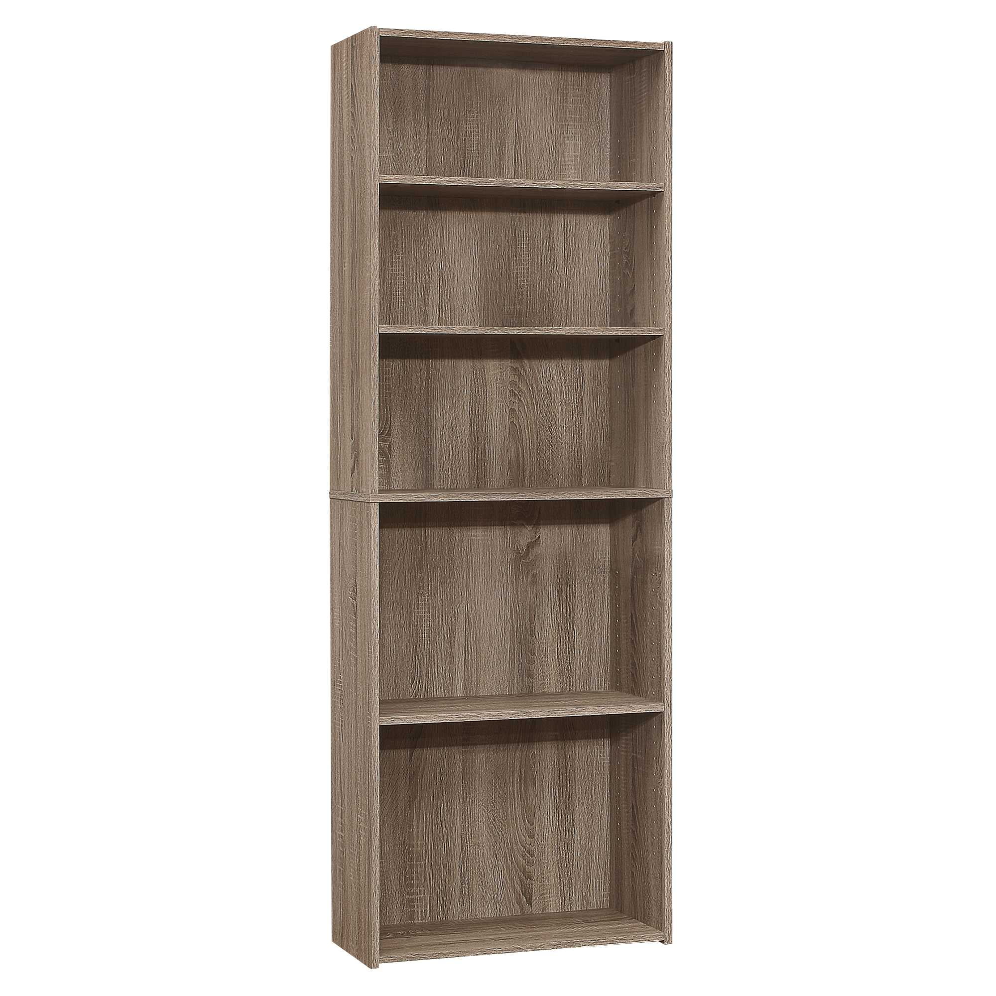11'.75" x 24'.75" x 71'.25" Dark Taupe, 5 Shelves Bookcase Walmart