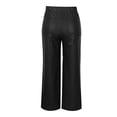 thumbnail image 4 of Women's High Waisted Straight Leg Leather Pants, PU Vegan Pleather Trousers with Pockets, Stretchy Faux Leather Pants for Casual, Club and Night Out Black L, 4 of 4