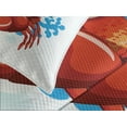 thumbnail image 4 of Ambesonne Crabs Quilted Bedspread Set 3 Pcs, Cartoon Blue Coral Reef, Queen Size, Red Blue Pale Orange, 4 of 5