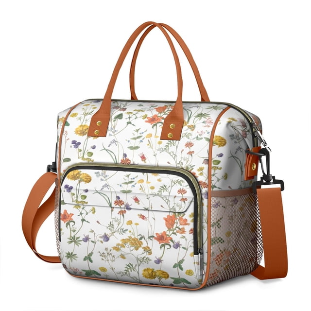 Botanical Garden Pattern Tote Bag - Large Insulated & Leakproof Cooler, Waterproof & Durable