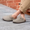thumbnail image 2 of Crestar Genuine Suede Clogs for Women Men, Cork Footbed Leather Mules Potato Shoes Slip on with Arch Support, Stone, 2 of 7