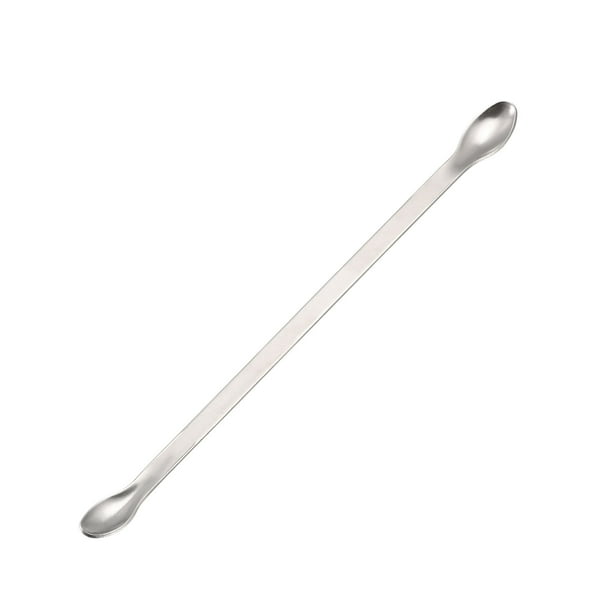 Uxcell 200mm Double Head Stainless Steel Micro Lab Sampling Spoon 5 Pack