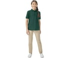 thumbnail image 6 of Classroom School Uniforms Adult Short Sleeve Pique Polo CR832X, 5XL, SS Hunter Green, 6 of 7