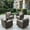 Gray, variant on POCASSY Outdoor Swivel Chairs Set of 4 - 360° Swivel Rocking Patio Chair with All-Weather PE Wicker & Steel Frame, Modern Square Armrests for Porch Balcony, Brown Wicker Gray Cushion