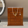 thumbnail image 4 of 6 Tier Velvet Jewellery Box Wooden Jewelry Box Organizer With Drawers & Mirror, 4 of 18