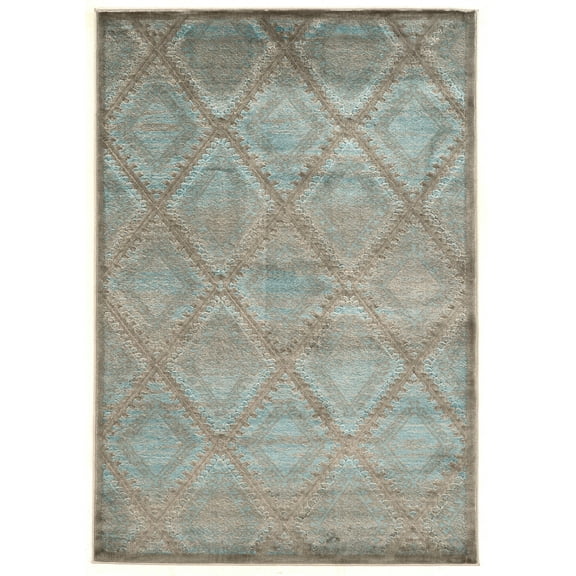 Linon Platinum SantaFe Power Loomed Polyester 8'x11' Rug in Blue