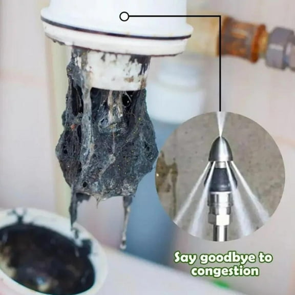 SSKFHGI Front One And Back Six Stainless Steel High Pressure Nozzle Water Mouse Pipeline Cleaning Dredging Nozzle