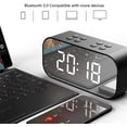thumbnail image 3 of Alarm Clock with Bluetooth Speaker, Alarm Clock for Bedroom/Office, LED Digital Alarm Clock, Large Display Easy to Read Across,Makeup Mirror Multi-Function Desk Clock for Heavy Sleepers Adults(Black), 3 of 7