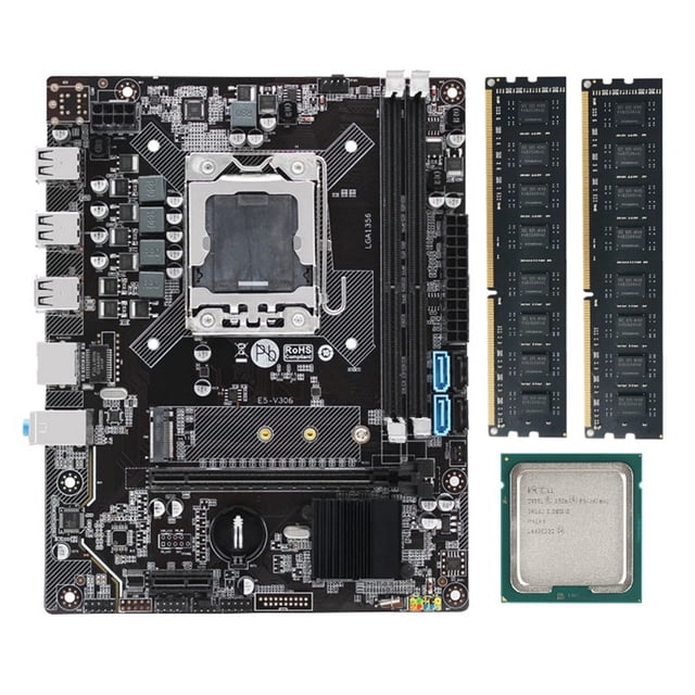 Juego de Placa Base X79 LGA 1356 con Xeon E5 2420 V2 CPU 8GB(2X4GB) DDR3 Ecc Reg Ram Nvme M.2 -Atx E5-V304