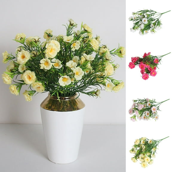 D GROEE 3PCS Fake Flowers Small Wild Flower Faux Plastic Flowers for Home Wedding Kitchen Garden Table Centerpieces Indoor Outdoor Decor