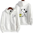 thumbnail image 2 of Snoopy-Sudadera con capucha y cremallera para hombre y mujer, chaqueta blanca de dibujos animados de Anime, abrigos de gran tamaño para pareja, primavera y otoño, novedad de 2024, 2 of 4