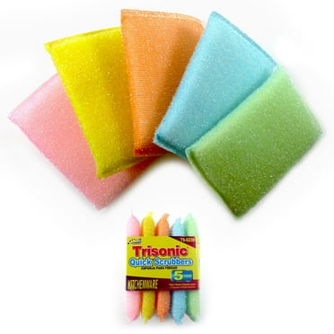 5 Quick Scrubbers Multipurpose Sponge Kitchen Cleaning Scratch Free Durable Pad
