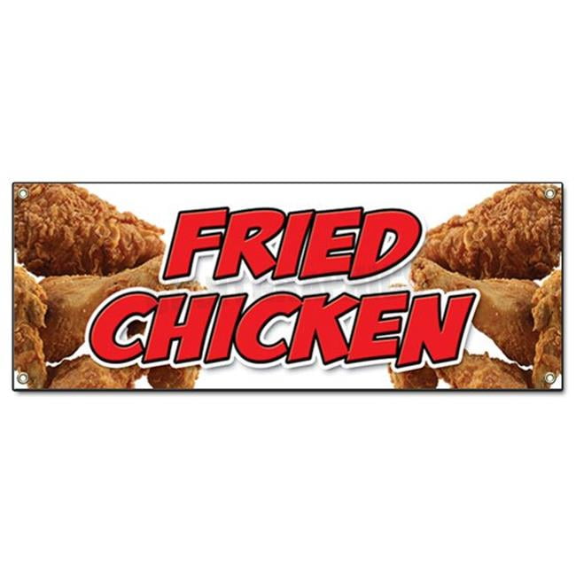 SignMission B-72 Fried Chicken 24 X 72 In. Fried Chicken Banner Sign ...