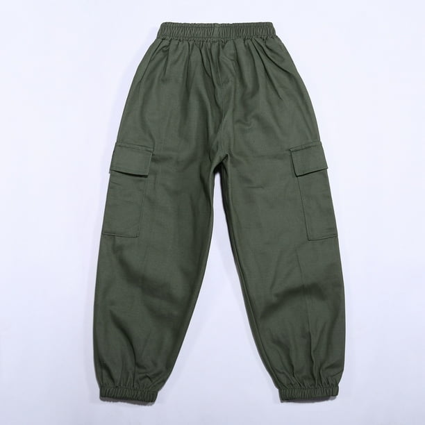 Pantalon Cargo Enfant Unisexe – Jogging Décontracté Couleur Unie – Idéal Sport & Quotidien