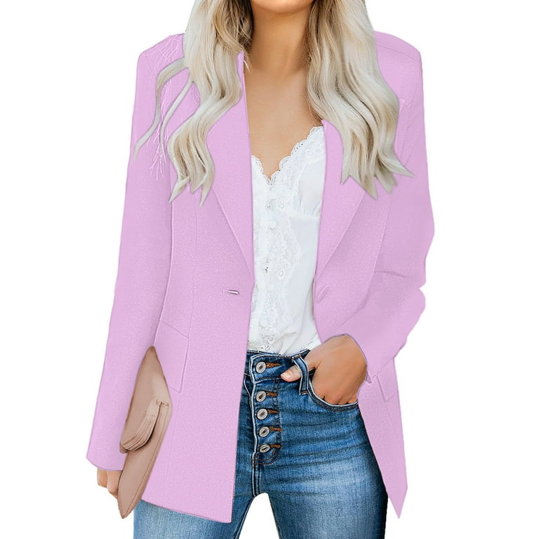 Vetinee Women s Shoulder Padded Formal Blazer Jackets Long Sleeve