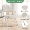 thumbnail image 2 of Comfortable Padded Folding Chairs for Home & Events – Metal Frame, Linen Cushion & Backrest, Stackable Lightweight Guest Seating – 6-Pack, Beige, 2 of 6