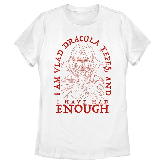 Women's Castlevania Had Enough Vampire Graphic Tee White 2X Large