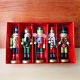 thumbnail image 5 of Colgantes de soldado Cascanueces de madera de Navidad, 5 unidades por juego, adorno artesanal, 5 of 5