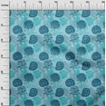 thumbnail image 3 of oneOone Cotton Cambric Turquoise Blue Fabric Ocean Underwater Life Fabric For Sewing Printed Craft Fabric By The Yard 56 Inch Wide, 3 of 4