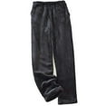 thumbnail image 2 of Munlar Loose Fit Womens Fleece Leggings Black with Pockets Mid Waist Pajama Pants for Women, 2 of 3